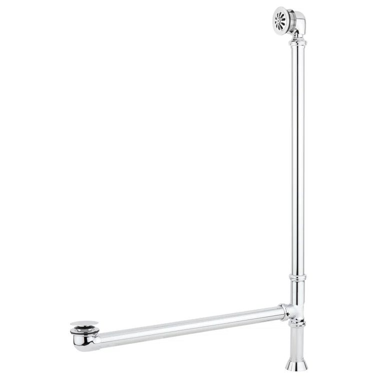 Frayser 71" White Cast Iron Freestanding Oval Tub with Chrome Drain Kit