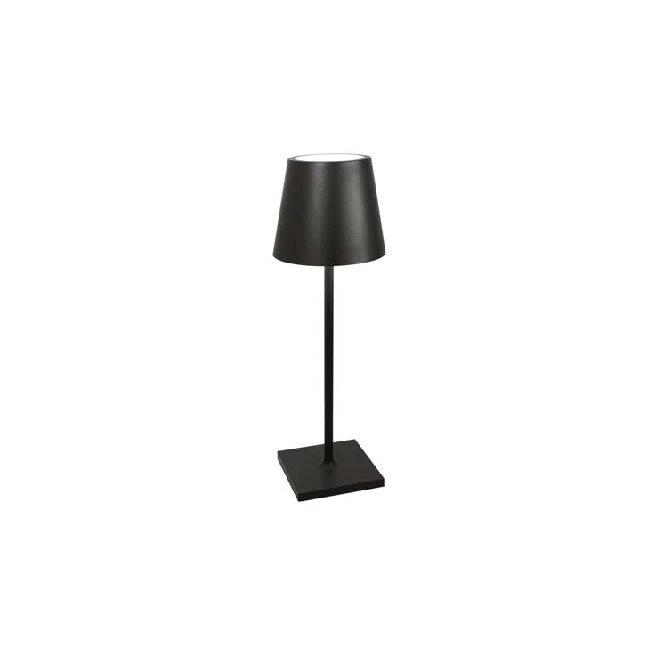 Black Aluminum Cordless Outdoor Touch Table Lamp