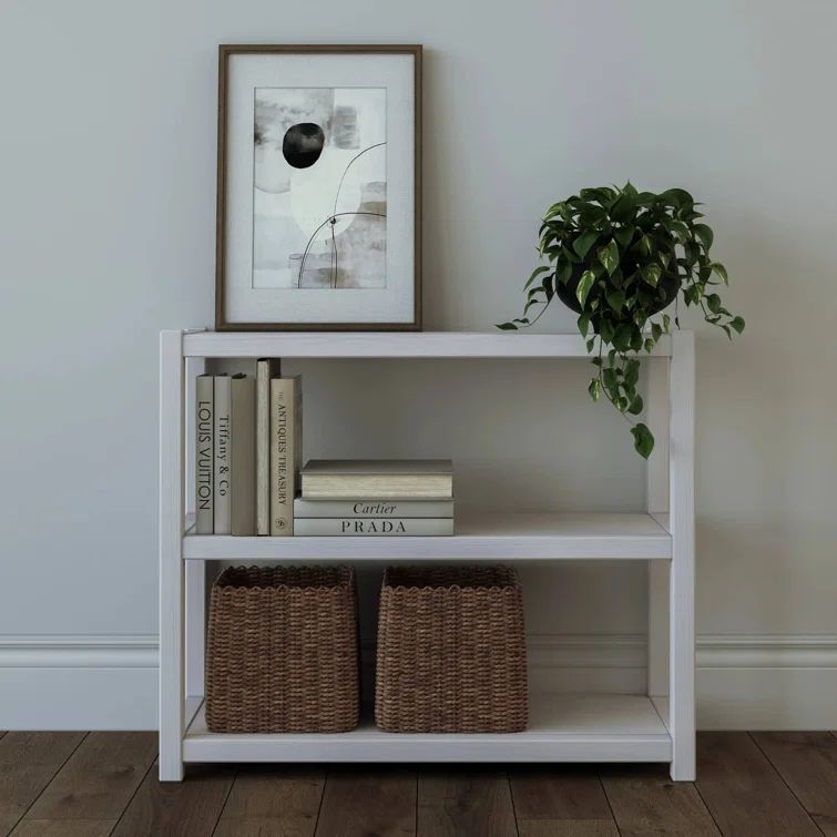Greenport Brushed White Pine 30" Modular Bookcase with 3 Shelves