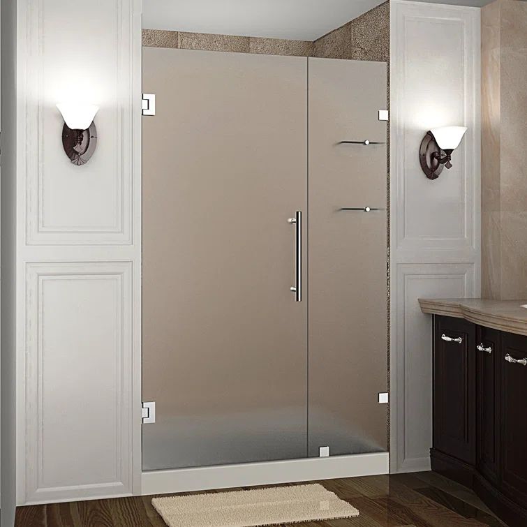 Nautis GS 43 x 72 Chrome Frameless Frosted Glass Shower Door