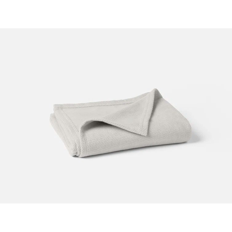 Soft Gray Organic Cotton and Wool Hand Woven Throw Blanket