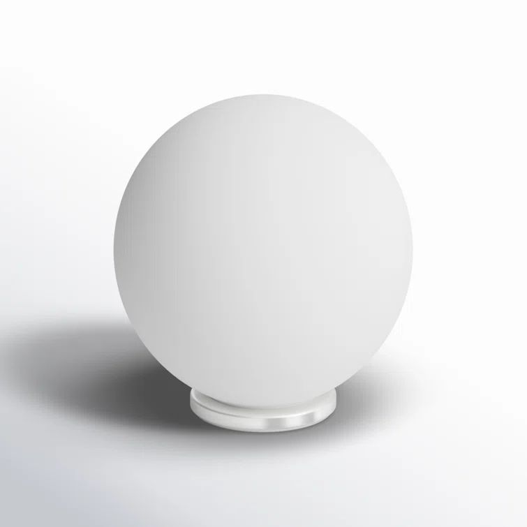 Rondo 8'' White Opal Glass Globe Table Lamp