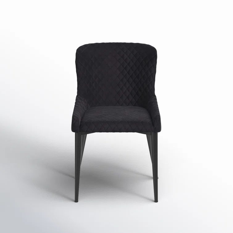 Contemporary Etta Dark Grey Velvet Upholstered Side Chair