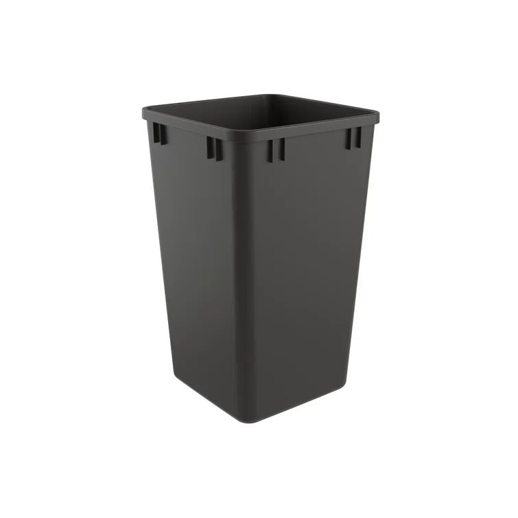 Dark Gray Polymer Pull-Out Trash Container, 27 Quart