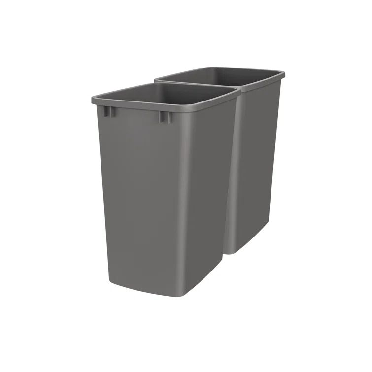 Orion Gray 35 Qt. Plastic Pull-Out Trash Bin Replacement