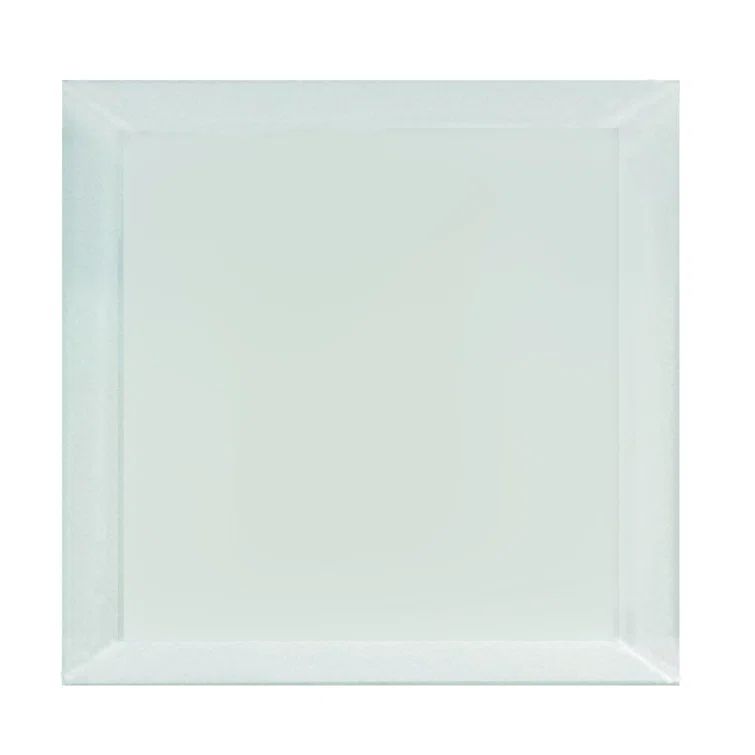 Matte Arctic 8x8 Beveled Glass Wall Tile for Kitchen and Bathroom