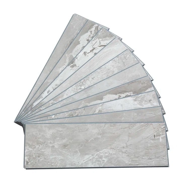 Smoky Sky Gray Vinyl Waterproof Wall and Backsplash Tiles