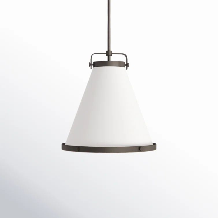 Oil Rubbed Bronze Pendant Light with Off-White Shade