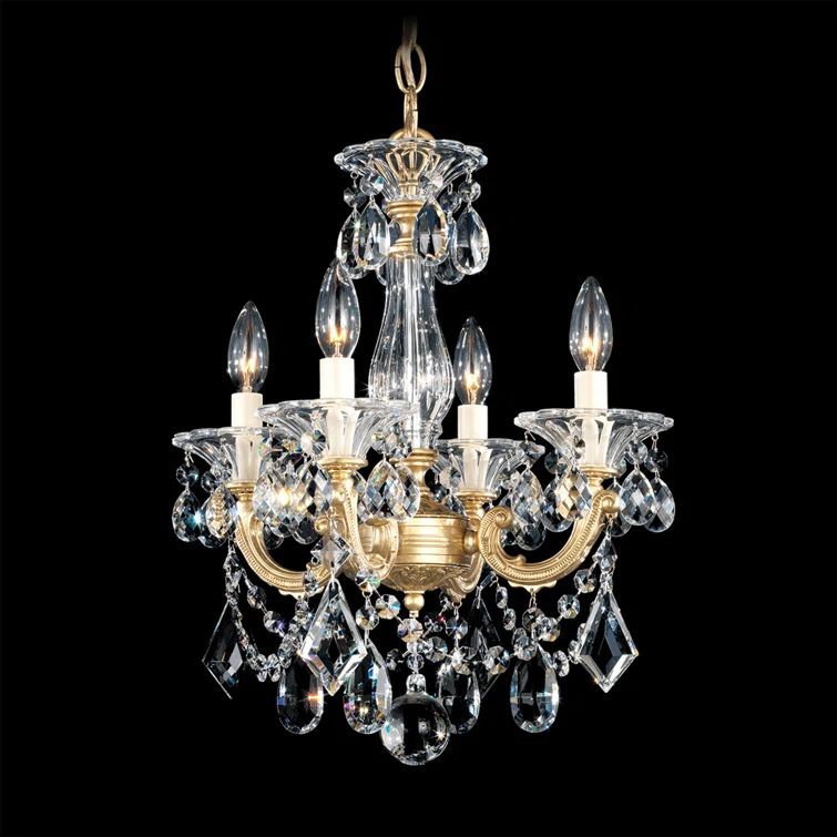 Heirloom Bronze Mini Crystal 4-Light Chandelier