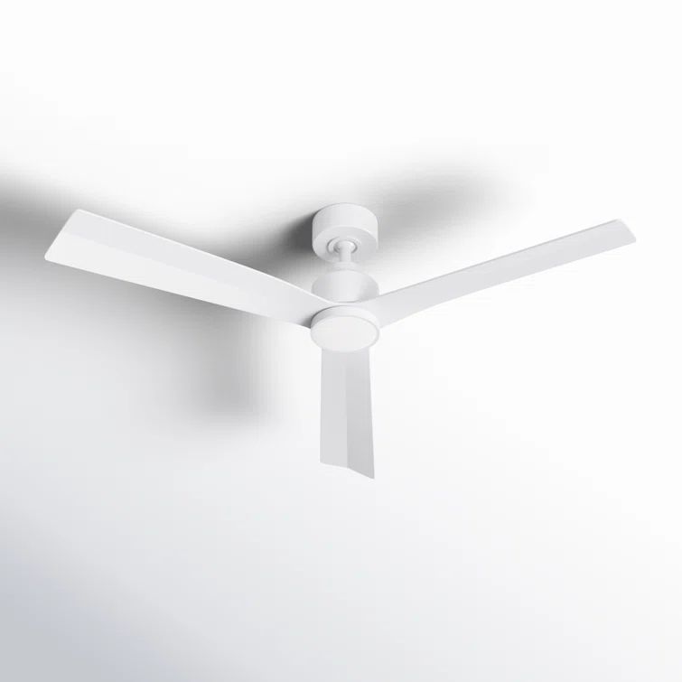 52" Matte White Smart Ceiling Fan with Remote and LED Light