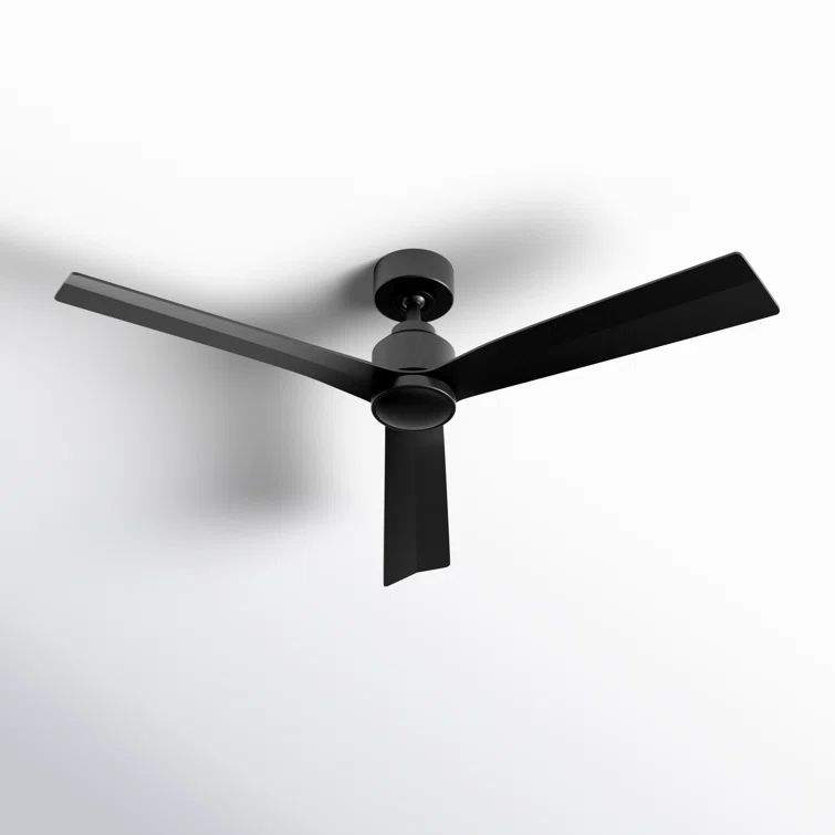 52" Matte Black Smart Ceiling Fan with Remote Control