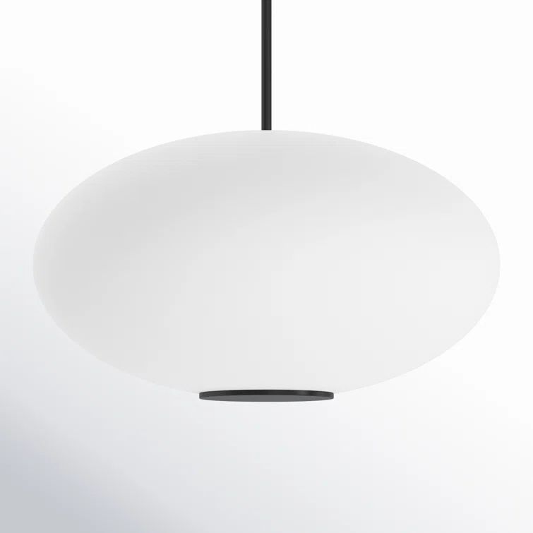 Modern Black Glass LED Globe Pendant Light