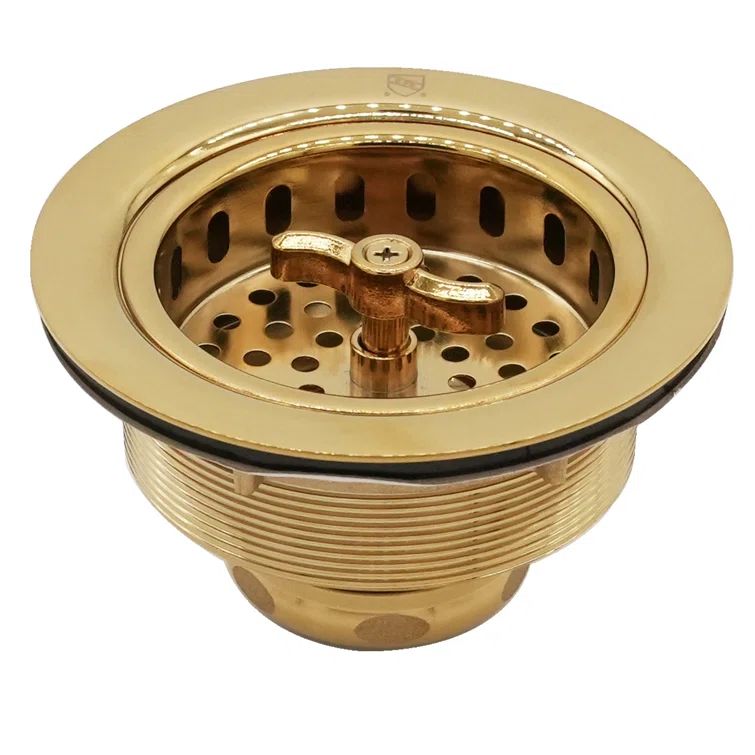 Polished Brass Beehive Kitchen Sink Basket Strainer