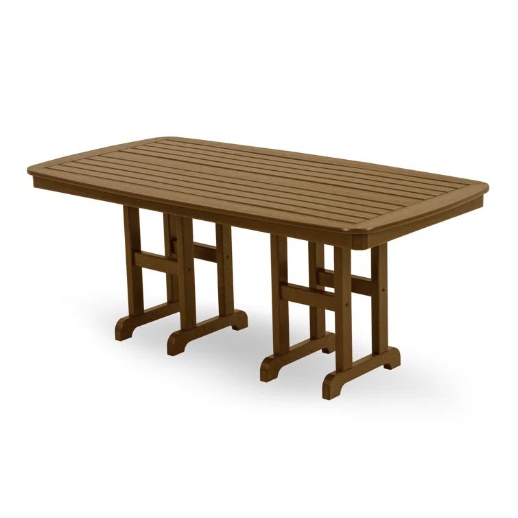 Teak 72" Outdoor Dining Table with Slatted Top