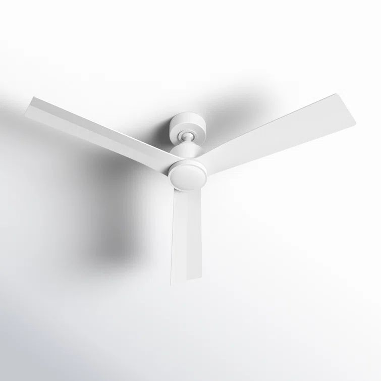 52" Matte White Smart Ceiling Fan with Remote and 3 Blades