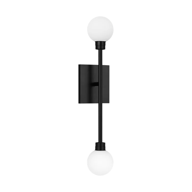 Mara Matte Black LED Wall Sconce with Frosted Glass Orbs