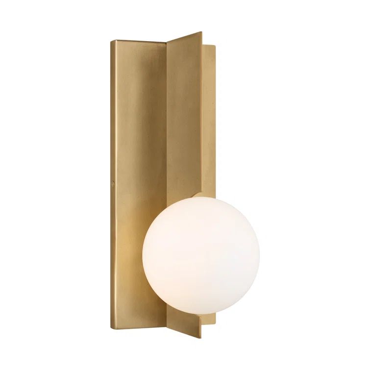 Antique Brass and Glass Dimmable LED Wall Sconce