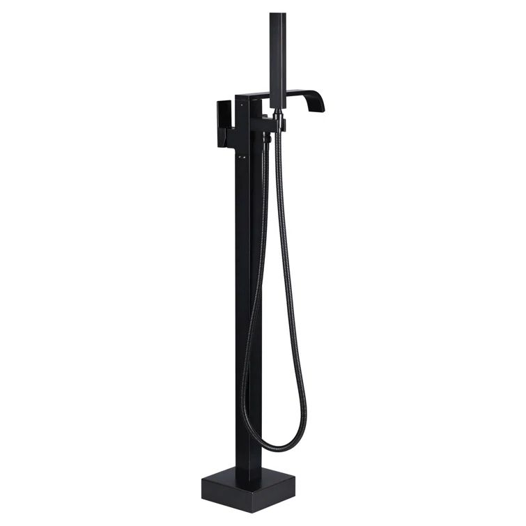 Oil Rubbed Bronze Freestanding Waterfall Bathtub Faucet with Handheld Shower