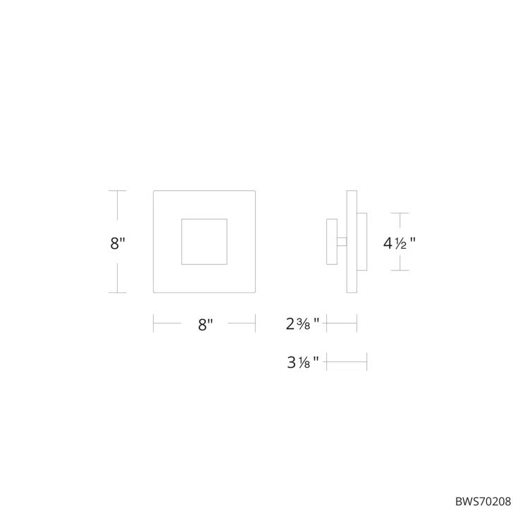 Fragment Square Brushed Nickel LED Dimmable Sconce