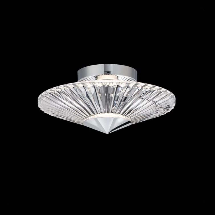 Polished Chrome Crystal LED Indoor/Outdoor Semi-Flush Mount
