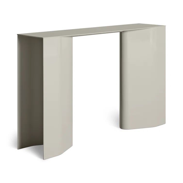 Putty Powder-Coated Aluminum Console Table with Storage