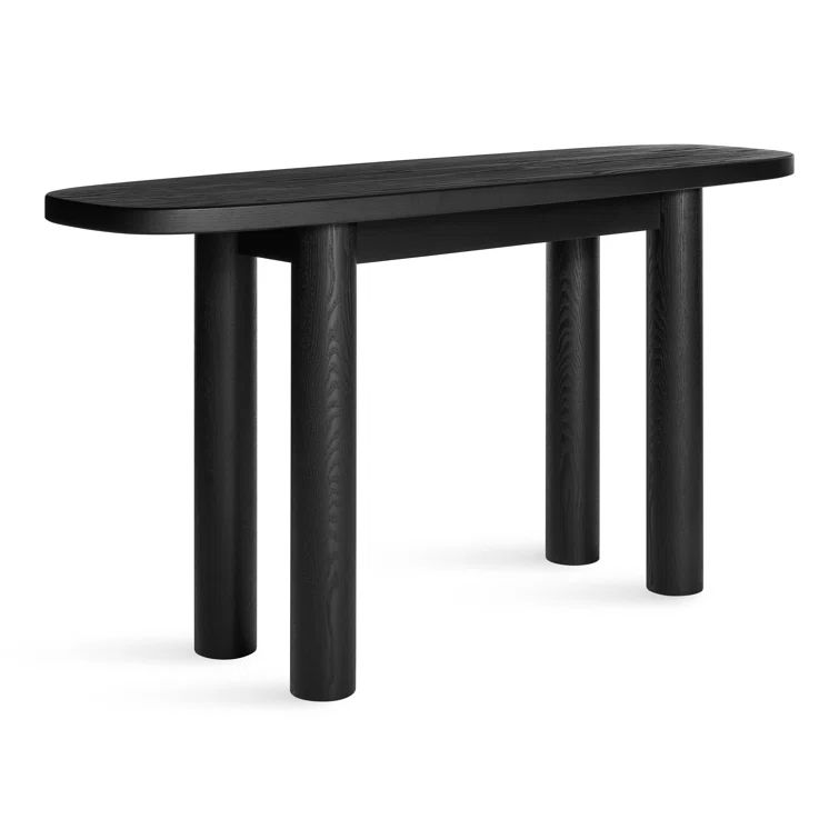 Black Ash Capsule-Shaped Wood Console Table