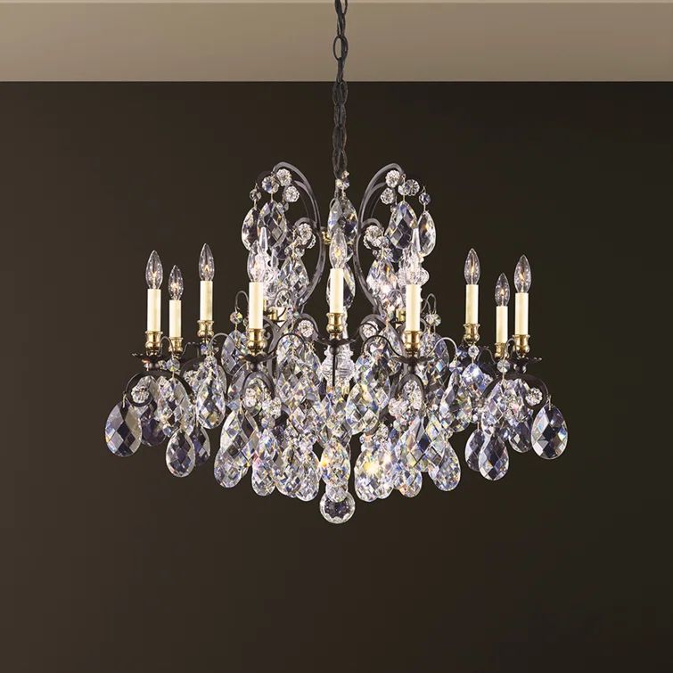 Renaissance Antique Silver 13-Light Crystal Chandelier with Heritage Clear