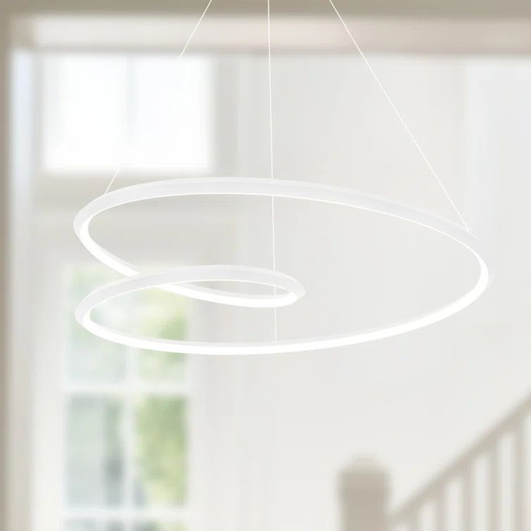 Ampersand Triangular Aluminum Loop 39'' White LED Pendant