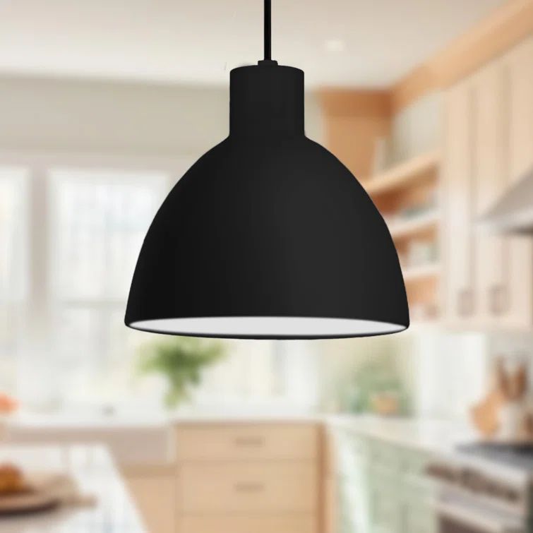 Chroma Classic Black Nickel LED Pendant with White Interior