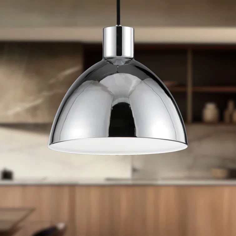 Chroma 13W LED Dome Pendant in Sleek Chrome