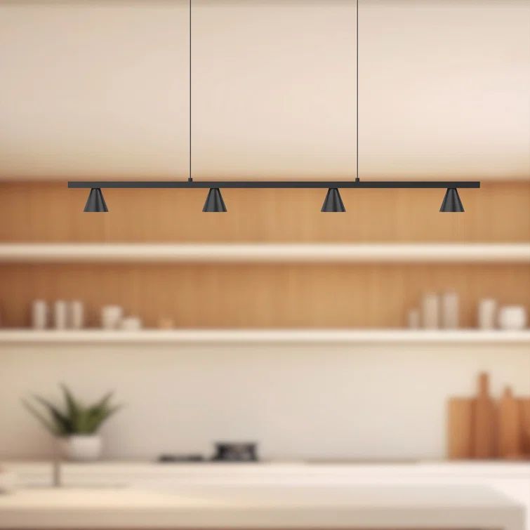Kuzco Dune Sleek LED Kitchen Island Pendant in Black