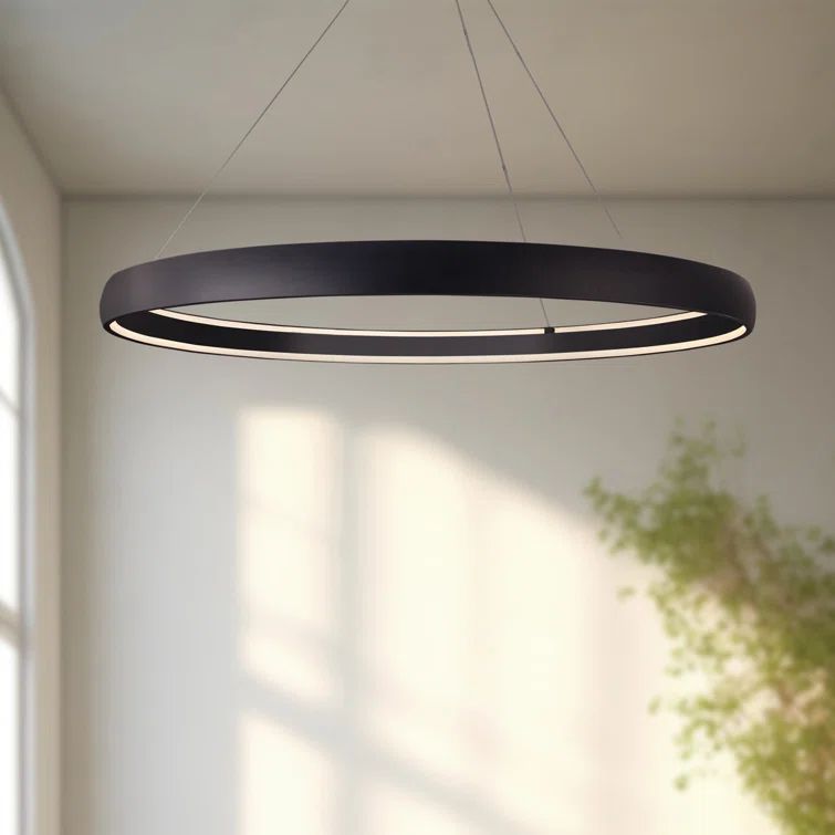 Halo Black Brushed Nickel 71'' Wide LED Circular Pendant