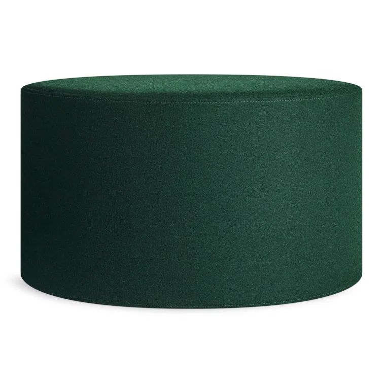 Large Green Felted Wool Upholstered Ottoman
