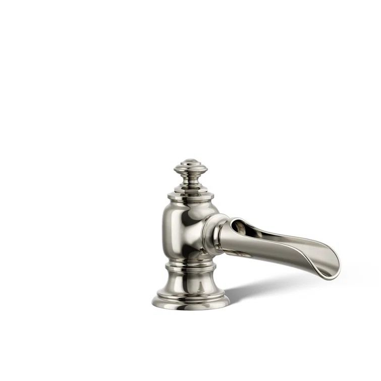 Polished Nickel Low-Arc Bathroom Sink Spout with Metal Drain