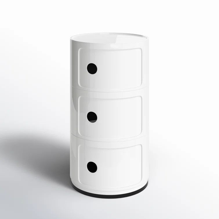 Componibili 3-Compartment White ABS Plastic Storage Unit