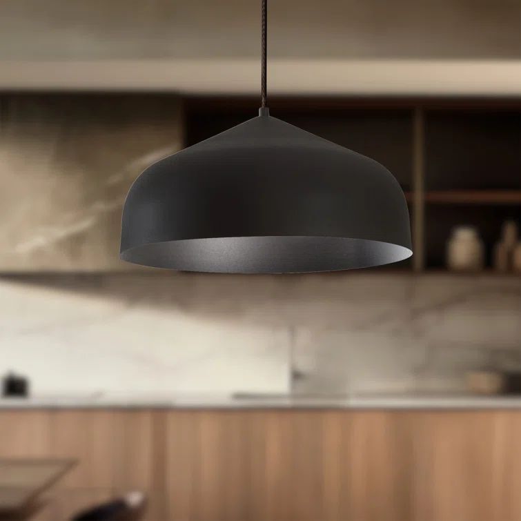 Helena Black Aluminum Single Pendant Light