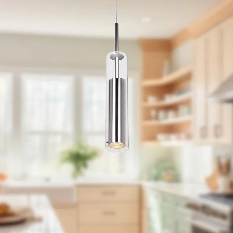 Jarvis 12.63" Chrome Glass LED Pendant Light