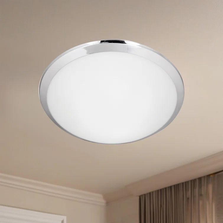 Malta 12" Chrome LED Flush Mount with White Opal Glass