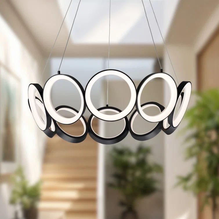 Oros Black LED Classic/Traditional Dimmable Chandelier