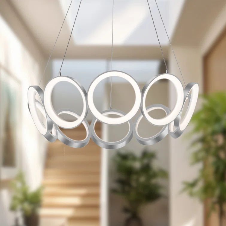 Oros Antique Brass 10-Light Dimmable LED Chandelier