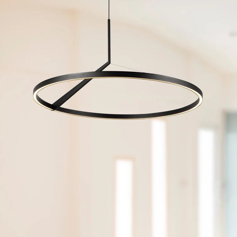 Black Acrylic LED Pendant Light with Adjustable Color Temperature