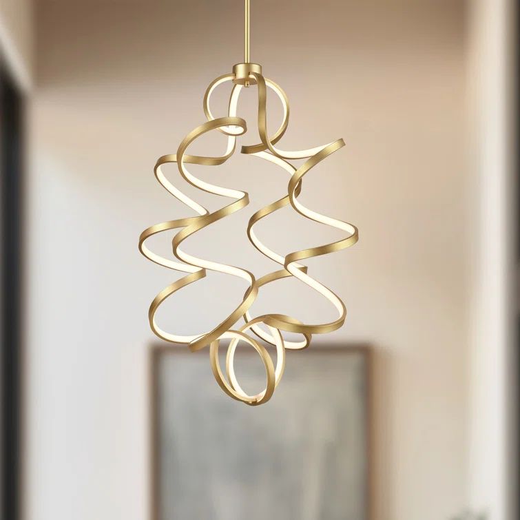 Synergy Antique Brass LED Chandelier 34.63" H x 23.63" W