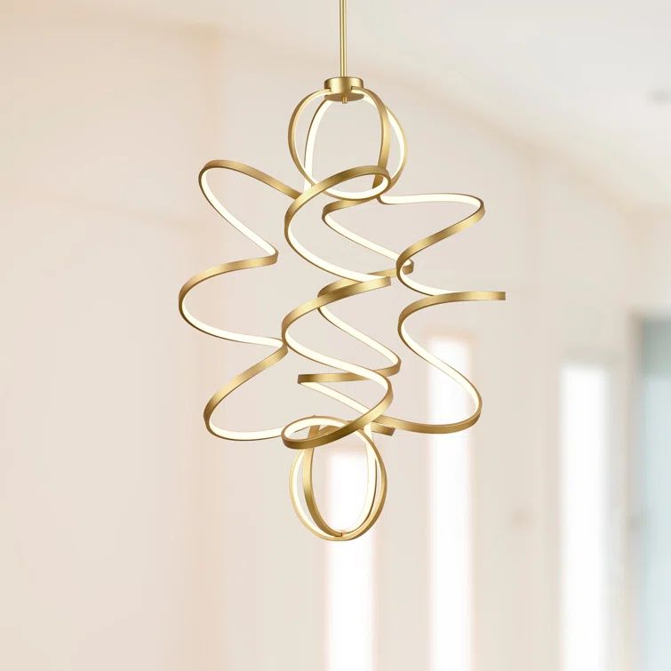 Synergy Antique Brass LED Chandelier with Silicon Opal Lens