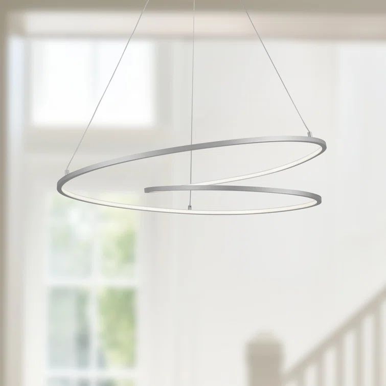Twist 32" Silver Aluminum LED Pendant Light