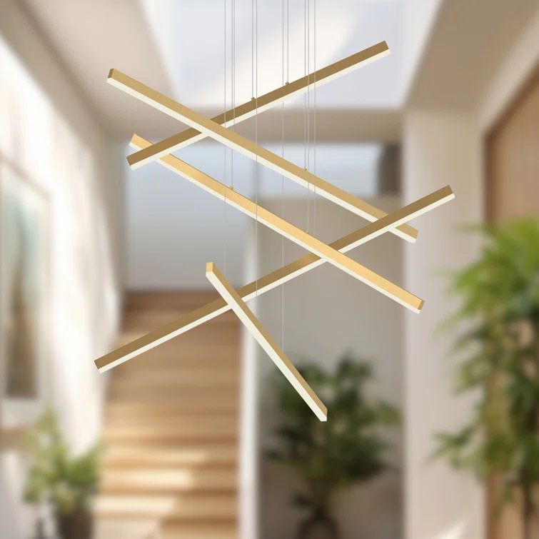 Vega 45'' Brushed Gold Aluminum LED Pendant Light