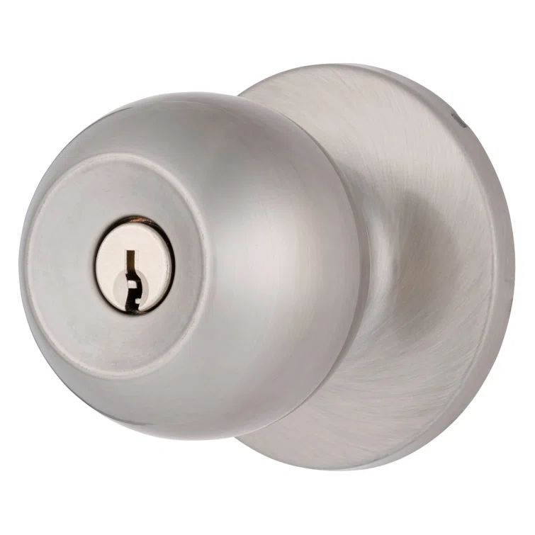 Satin Nickel Ball Door Knob with Round Rosette