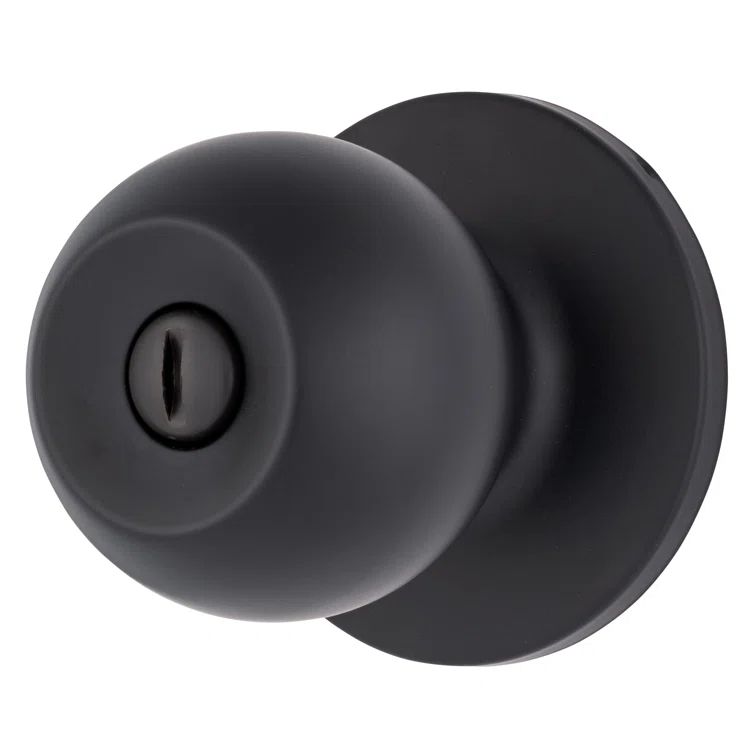 Matte Black Privacy Door Knob with Easy Installation