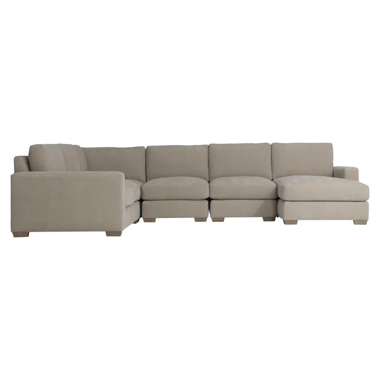 Beige Fabric Pillow Back Right Hand Facing Sectional Sofa