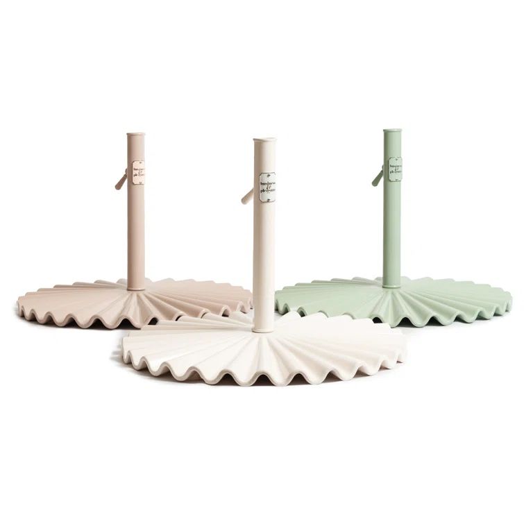 Elegant Pink Metal Wavy Parasol Base for Beach Tents