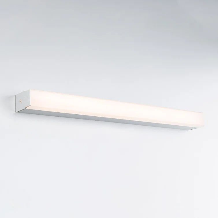 Sleek Brushed Aluminum 64W LED Vanity Light with White Acrylic Diffuser